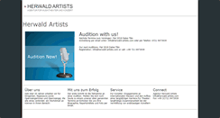 Desktop Screenshot of herwald-artists.com
